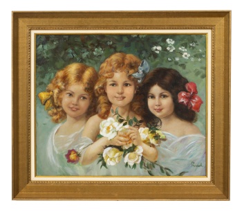 Vintage de Paseo con Flores (3 cuadros de 35cm x 40cm c/u) – Cuadros  Decorativos