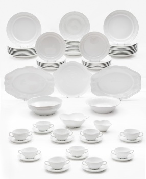 Set de 4 platos llanos 28 cm Imperio Blanca - La Cartuja de Sevilla